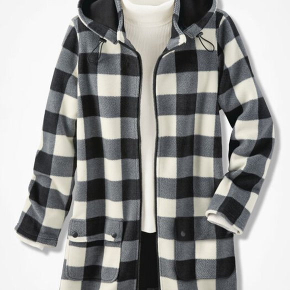 Coldwater Creek Jackets & Blazers - Buffalo Check Backcountry Fleece Coat Buffalo Plaid